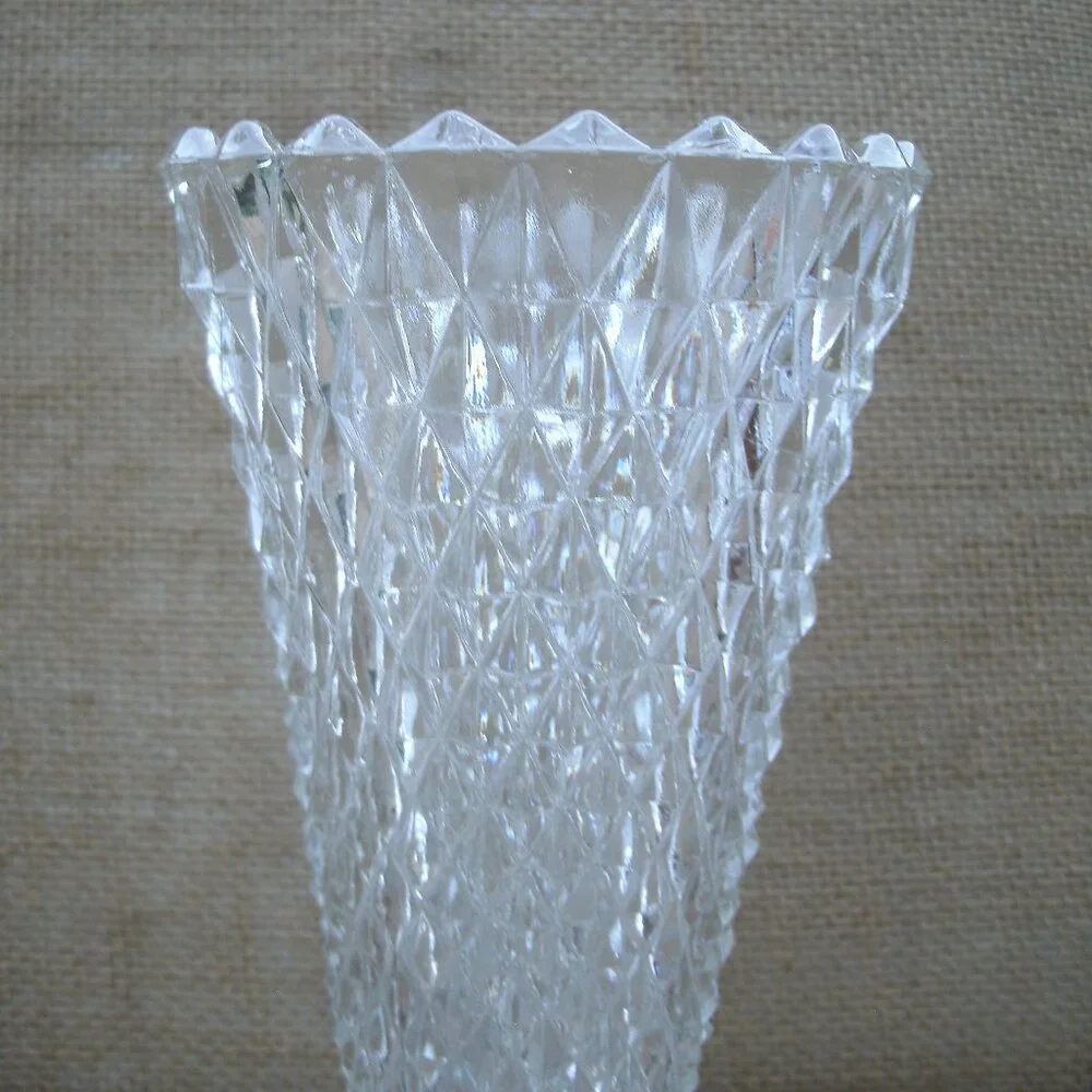 Vintage Indiana Glass Diamond Point Vase